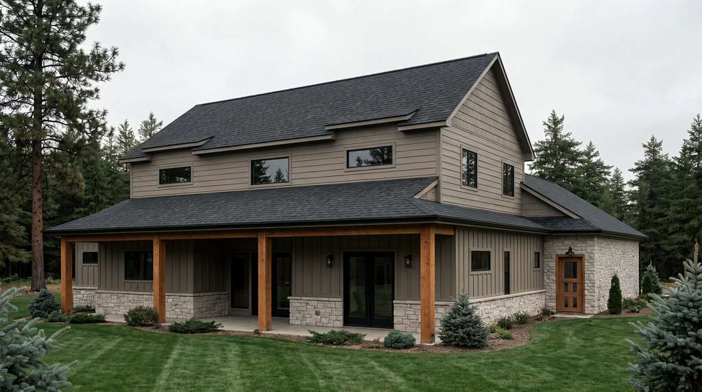 Rear elevation & covered living